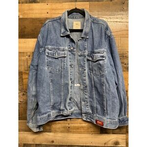 Vintage JNCO Jeans USA Denim Jacket Medium Wash American Flag Graphic 90s Mens
